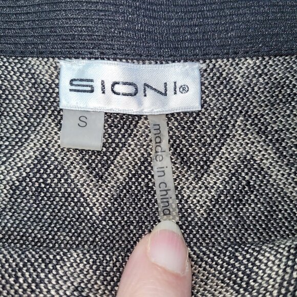 Sioni Skirt Womens S Black Tan Diamond Knit Circle Skater Sweater Knit Short - Picture 5 of 10